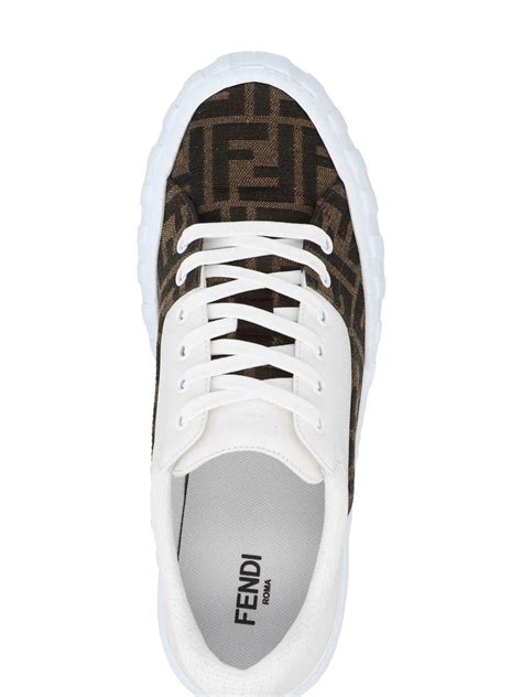 white sneakers fendi|fendi white sneakers women's.